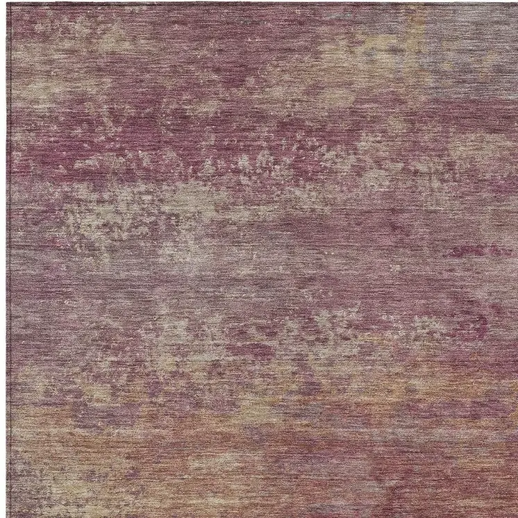 9' X 12' Merlot Beige And Blush Abstract Washable Indoor Outdoor Area Rug