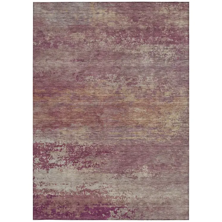 10' X 14' Merlot Beige And Blush Abstract Washable Indoor Outdoor Area Rug