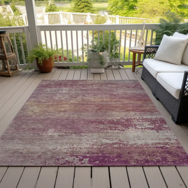 10' X 14' Merlot Beige And Blush Abstract Washable Indoor Outdoor Area Rug