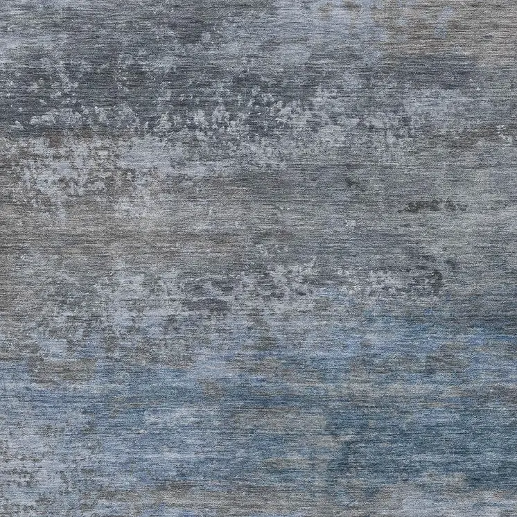 8' X 10' Pewter Navy Blue And Charcoal Abstract Washable Indoor Outdoor Area Rug