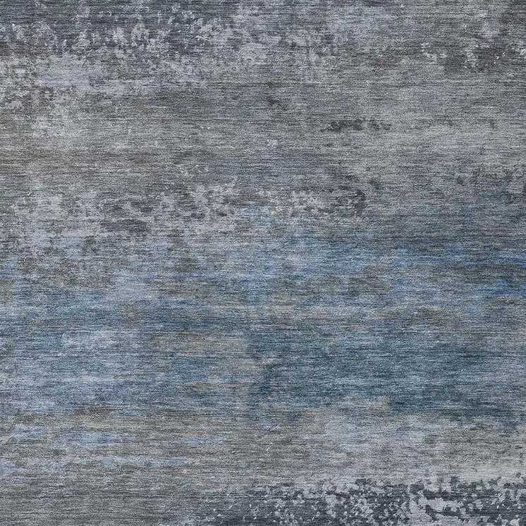 10' X 14' Pewter Navy Blue And Charcoal Abstract Washable Indoor Outdoor Area Rug