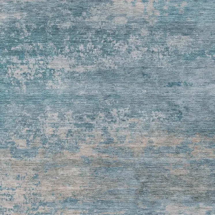 3' X 5' Sky Blue And Gray Abstract Washable Indoor Outdoor Area Rug