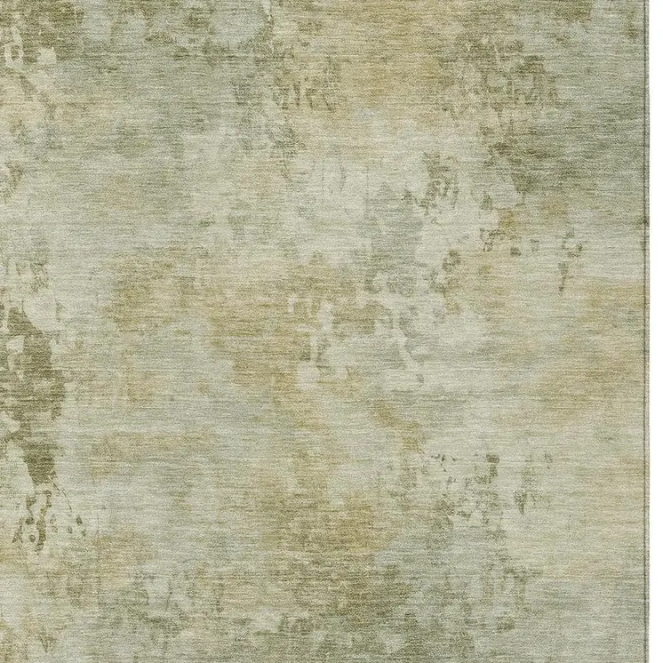 3' X 5' Sage And Beige Abstract Washable Indoor Outdoor Area Rug