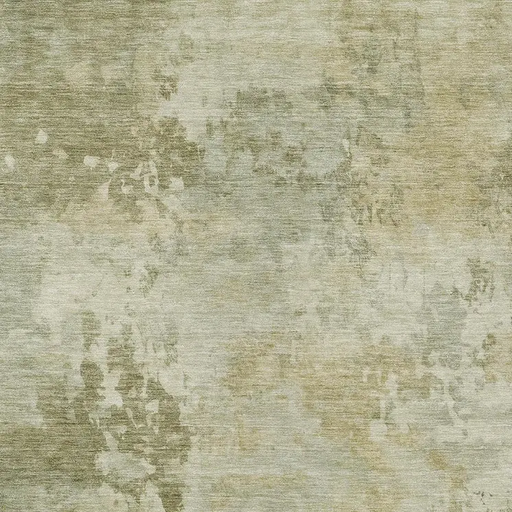 3' X 5' Sage And Beige Abstract Washable Indoor Outdoor Area Rug