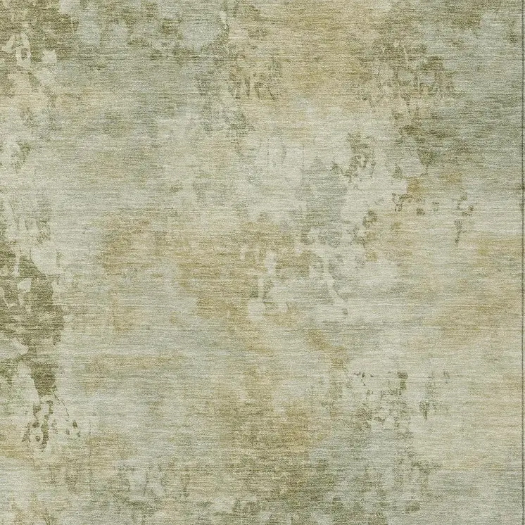9' X 12' Sage And Beige Abstract Washable Indoor Outdoor Area Rug