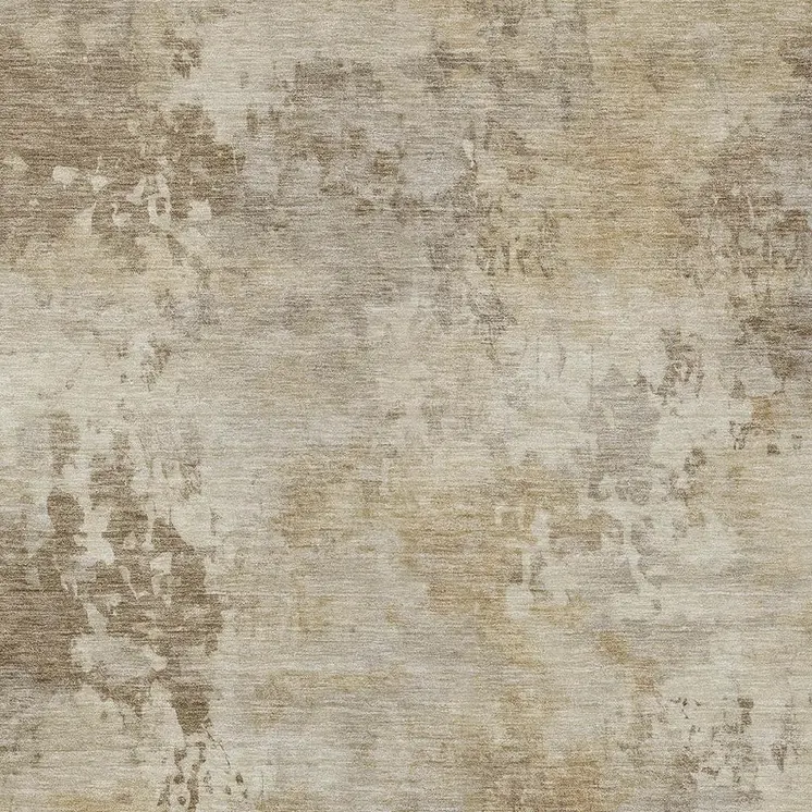 9' X 12' Tan And Beige Abstract Washable Indoor Outdoor Area Rug