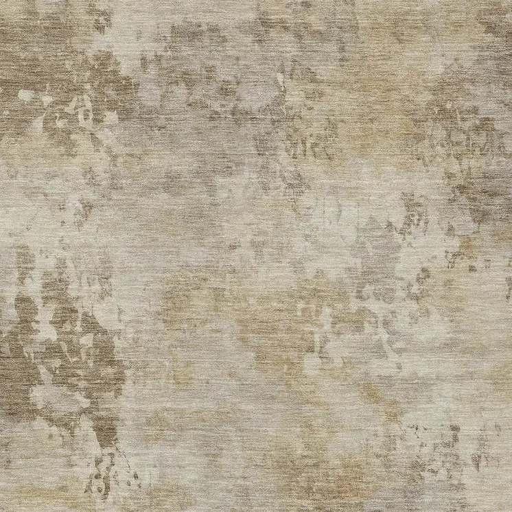 9' X 12' Tan And Beige Abstract Washable Indoor Outdoor Area Rug