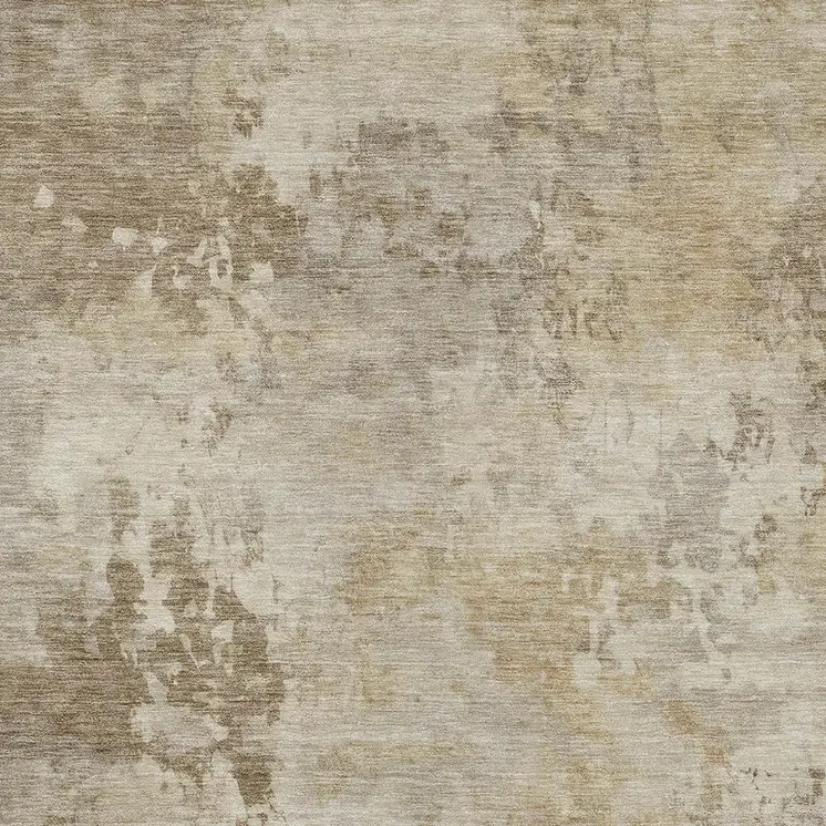 10' X 14' Tan And Beige Abstract Washable Indoor Outdoor Area Rug