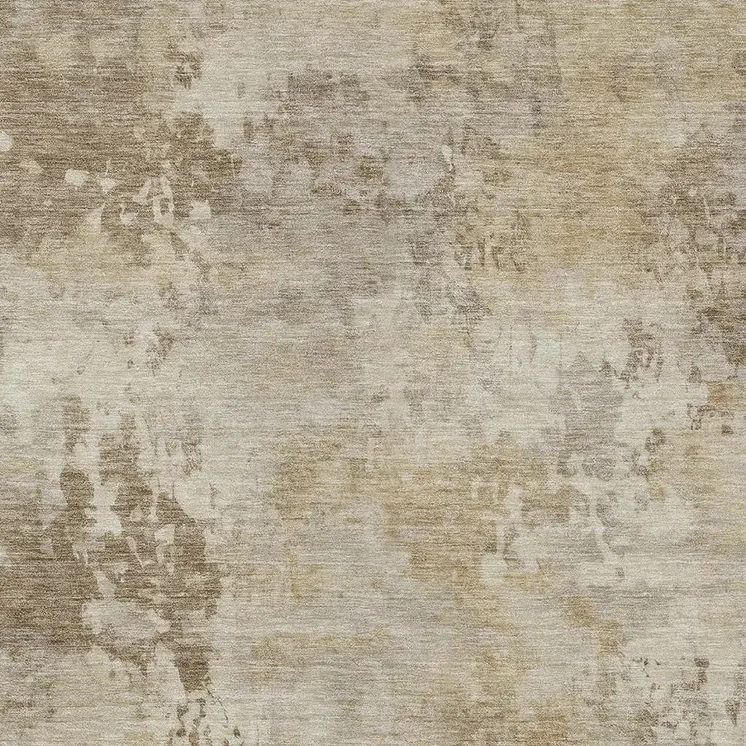10' X 14' Tan And Beige Abstract Washable Indoor Outdoor Area Rug