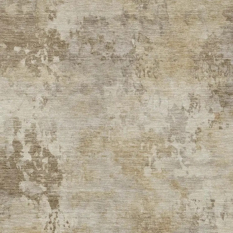 10' X 14' Tan And Beige Abstract Washable Indoor Outdoor Area Rug
