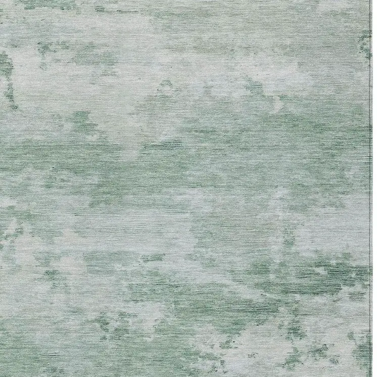3' X 5' Mint Green And Pale Aqua Abstract Washable Indoor Outdoor Area Rug