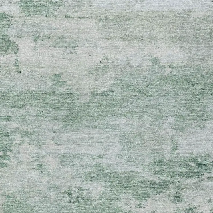 3' X 5' Mint Green And Pale Aqua Abstract Washable Indoor Outdoor Area Rug