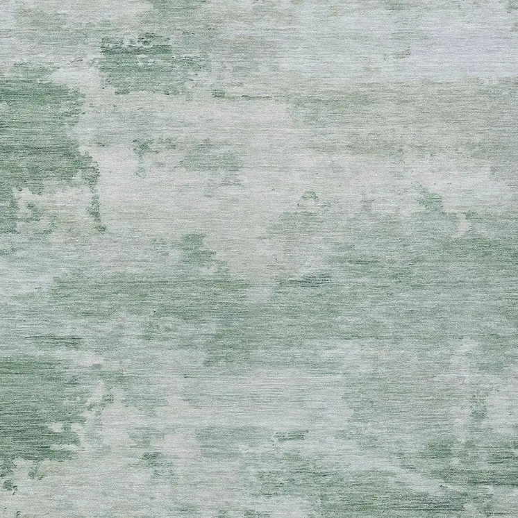 3' X 5' Mint Green And Pale Aqua Abstract Washable Indoor Outdoor Area Rug