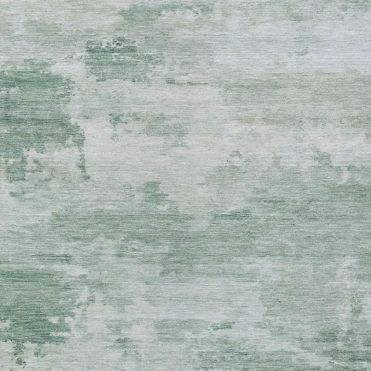 10' X 14' Mint Green And Pale Aqua Abstract Washable Indoor Outdoor Area Rug