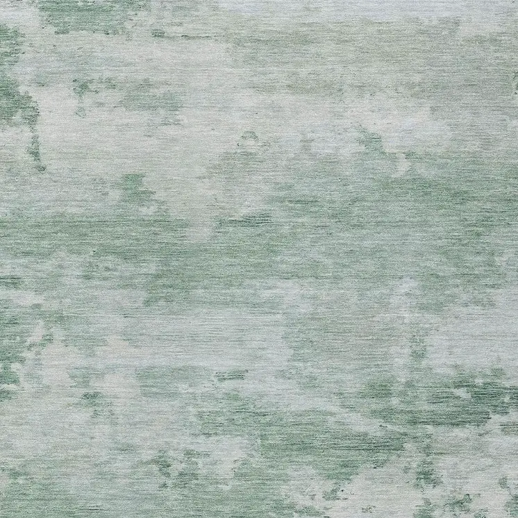 10' X 14' Mint Green And Pale Aqua Abstract Washable Indoor Outdoor Area Rug