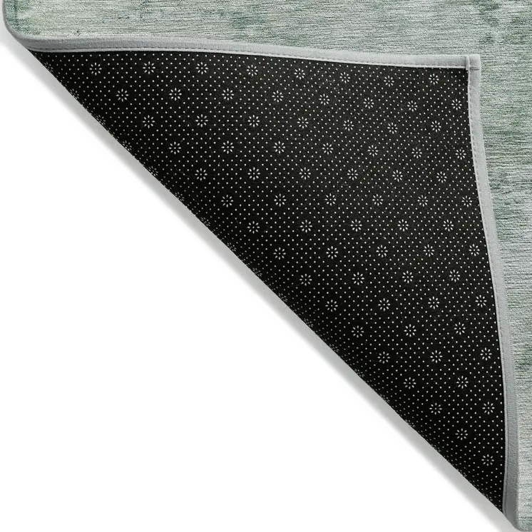 10' X 14' Mint Green And Pale Aqua Abstract Washable Indoor Outdoor Area Rug