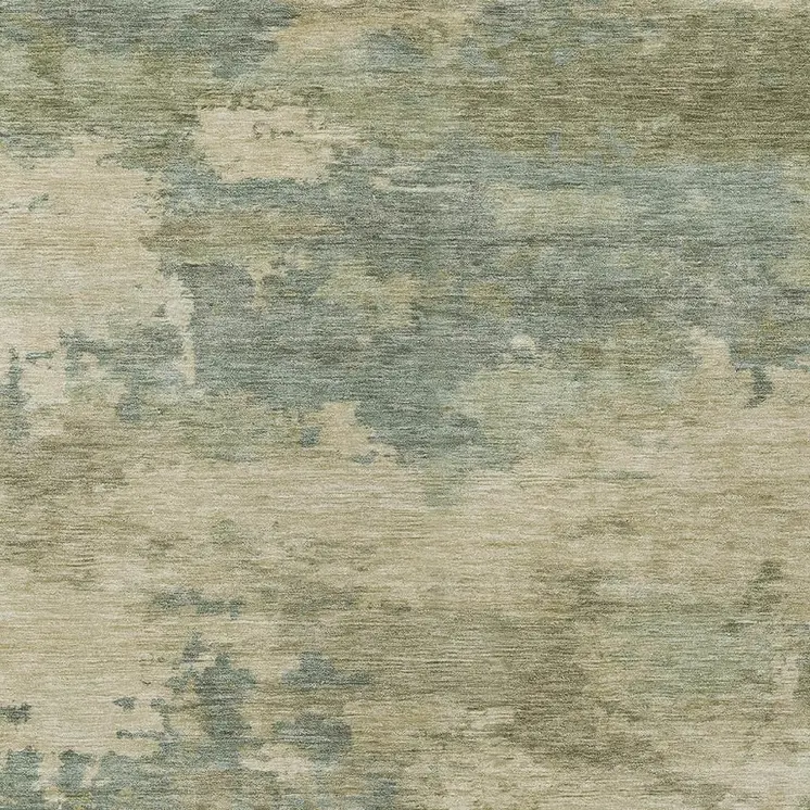 8' X 10' Pale Aqua And Khaki Abstract Washable Indoor Outdoor Area Rug