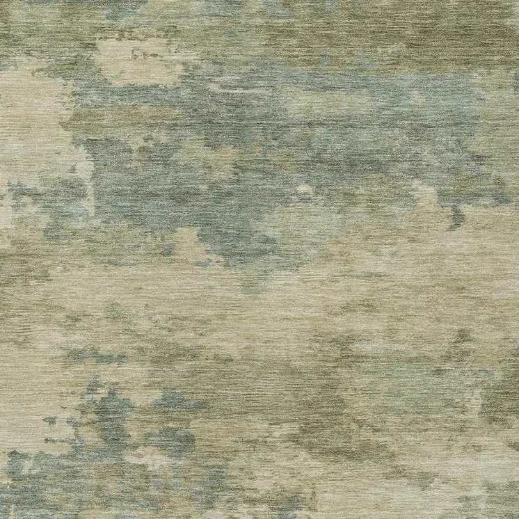 8' X 10' Pale Aqua And Khaki Abstract Washable Indoor Outdoor Area Rug