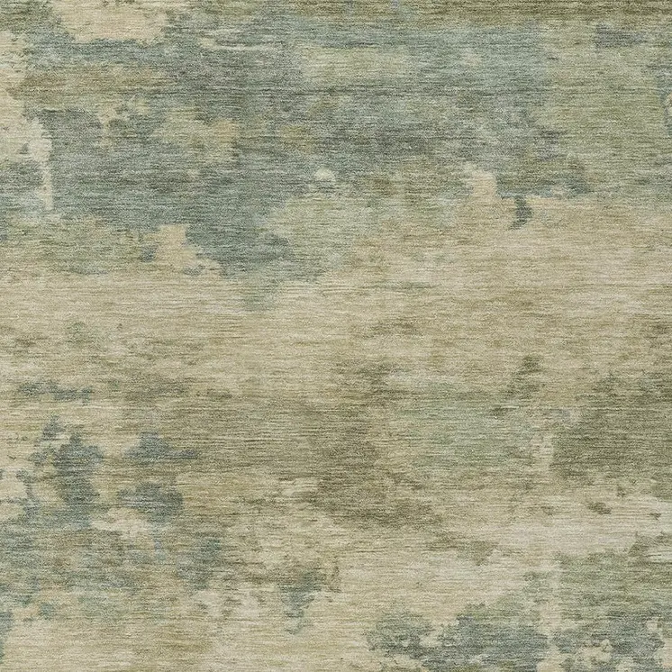 10' X 14' Pale Aqua And Khaki Abstract Washable Indoor Outdoor Area Rug