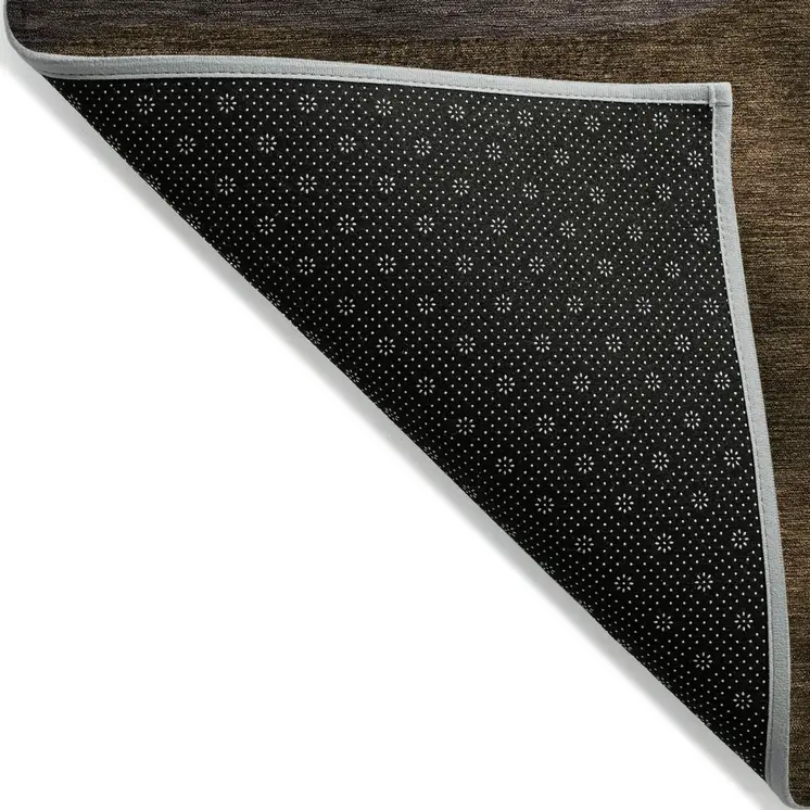 5' X 8' Brown And Denim Blue Animal Print Washable Indoor Outdoor Area Rug