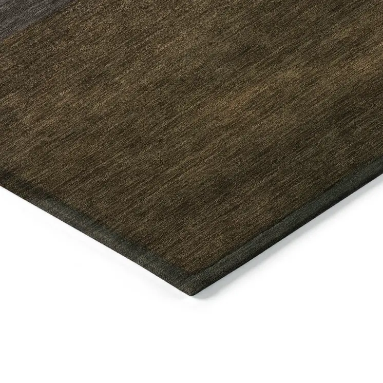 5' X 8' Brown And Denim Blue Animal Print Washable Indoor Outdoor Area Rug