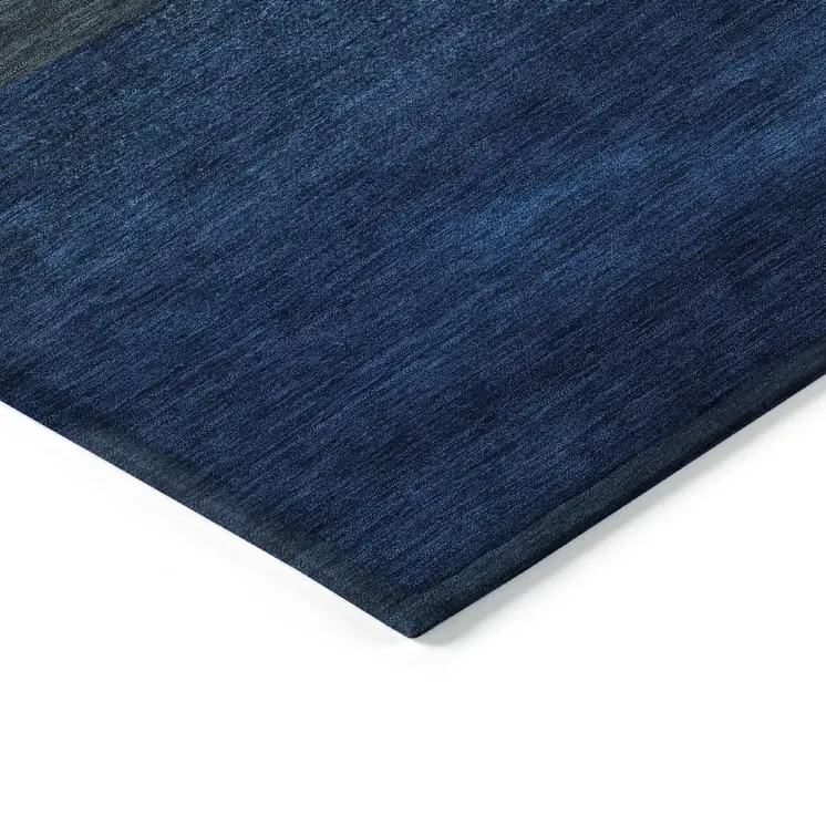 3' X 5' Blue And Brown Animal Print Washable Indoor Outdoor Area Rug