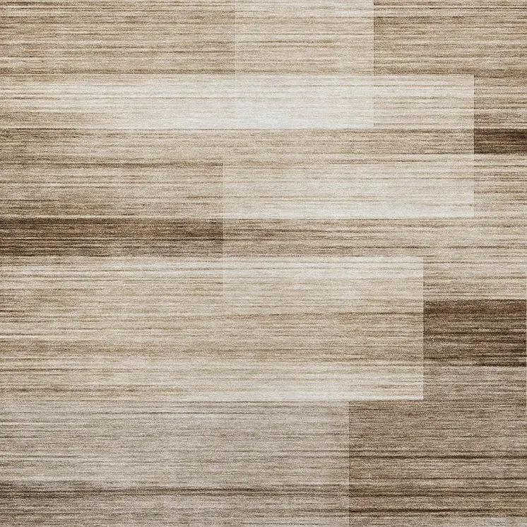 3' X 5' Brown And Ivory Striped Washable Indoor Outdoor Area Rug