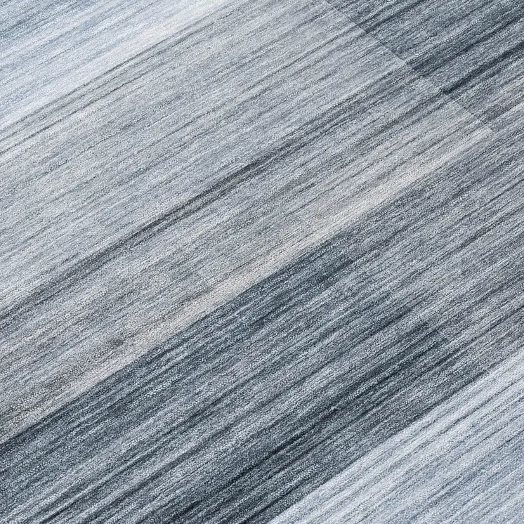 3' X 5' Denim Blue And Ivory Striped Washable Indoor Outdoor Area Rug