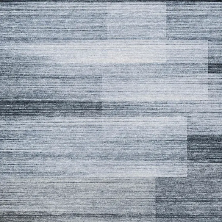 8' X 10' Denim Blue And Ivory Striped Washable Indoor Outdoor Area Rug