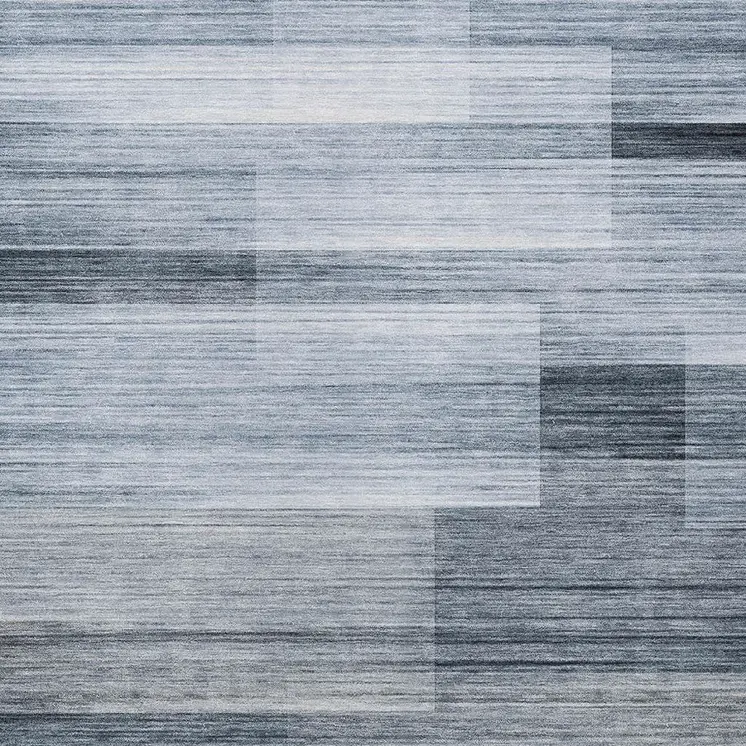 9' X 12' Denim Blue And Ivory Striped Washable Indoor Outdoor Area Rug