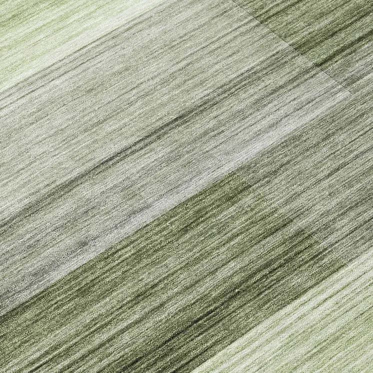 8' Green And Ivory Round Striped Washable Indoor Outdoor Area Rug