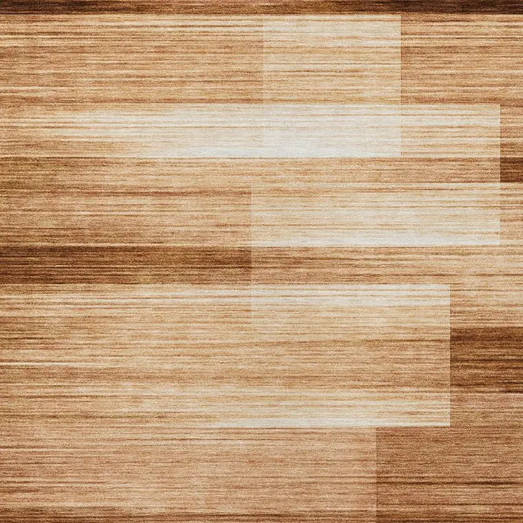 3' X 5' Rust And Ivory Striped Washable Indoor Outdoor Area Rug