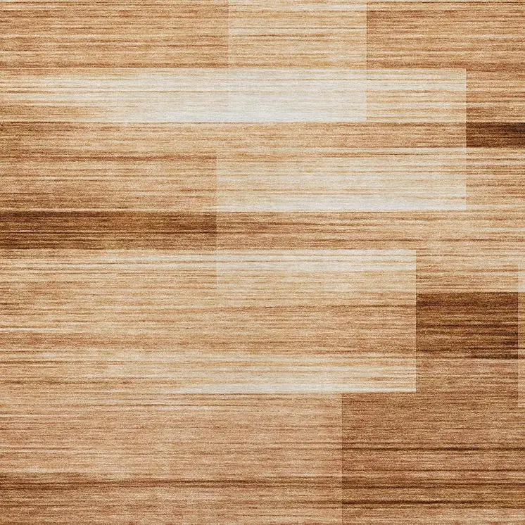 3' X 5' Rust And Ivory Striped Washable Indoor Outdoor Area Rug
