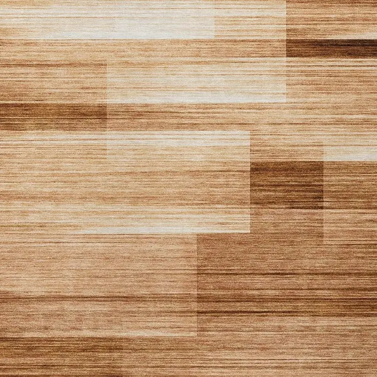 3' X 5' Rust And Ivory Striped Washable Indoor Outdoor Area Rug