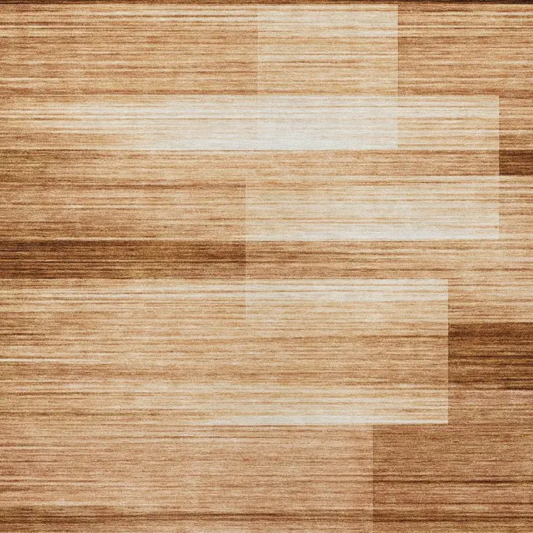 9' X 12' Rust And Ivory Striped Washable Indoor Outdoor Area Rug
