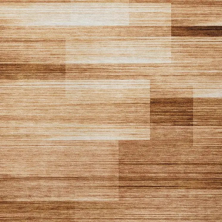 9' X 12' Rust And Ivory Striped Washable Indoor Outdoor Area Rug
