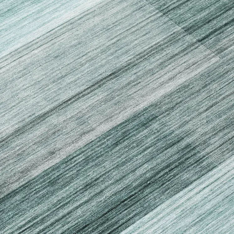 9' X 12' Teal Blue And Ivory Striped Washable Indoor Outdoor Area Rug
