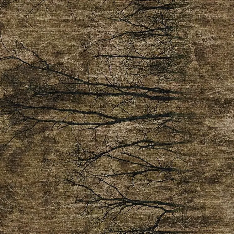 5' X 8' Brown And Charcoal Floral Washable Indoor Outdoor Area Rug
