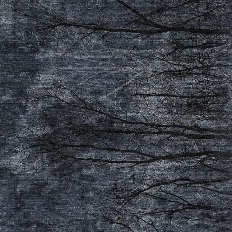 3' X 5' Charcoal And Gray Floral Washable Indoor Outdoor Area Rug