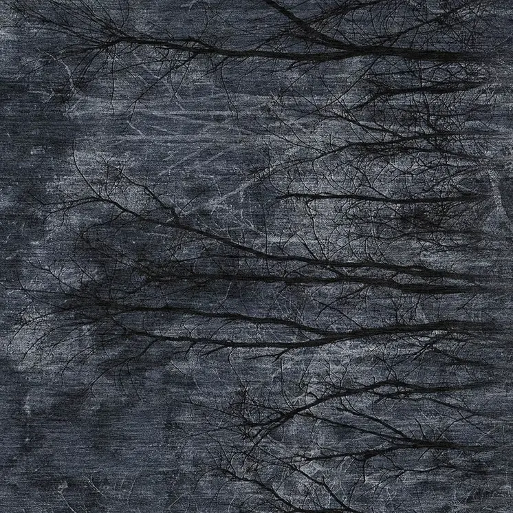 3' X 5' Charcoal And Gray Floral Washable Indoor Outdoor Area Rug