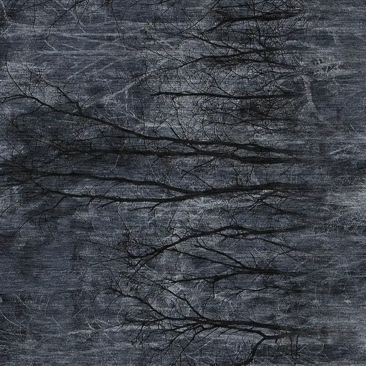 8' X 10' Charcoal And Gray Floral Washable Indoor Outdoor Area Rug