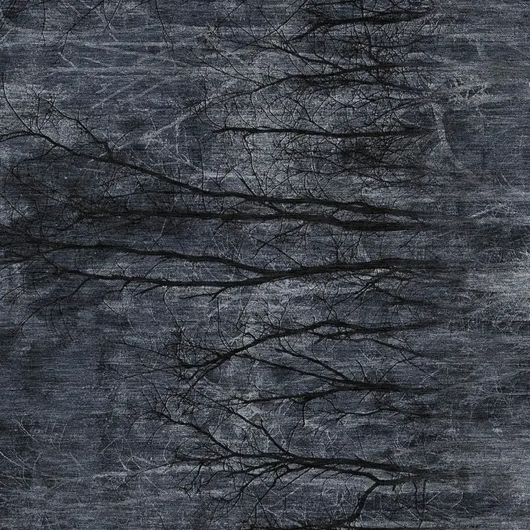 9' X 12' Charcoal And Gray Floral Washable Indoor Outdoor Area Rug