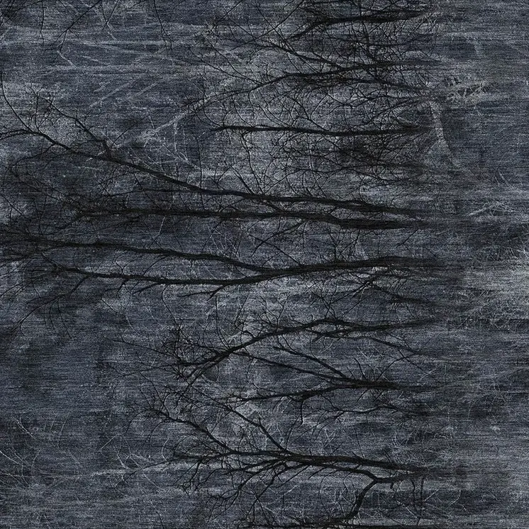 10' X 14' Charcoal And Gray Floral Washable Indoor Outdoor Area Rug