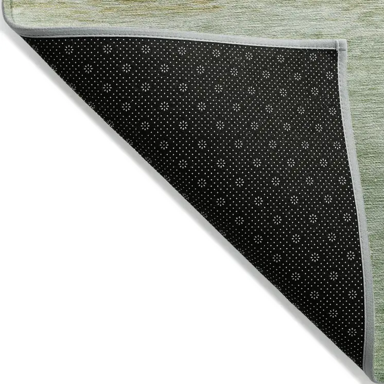 5' X 8' Green And Gold Nautical Washable Indoor Outdoor Area Rug
