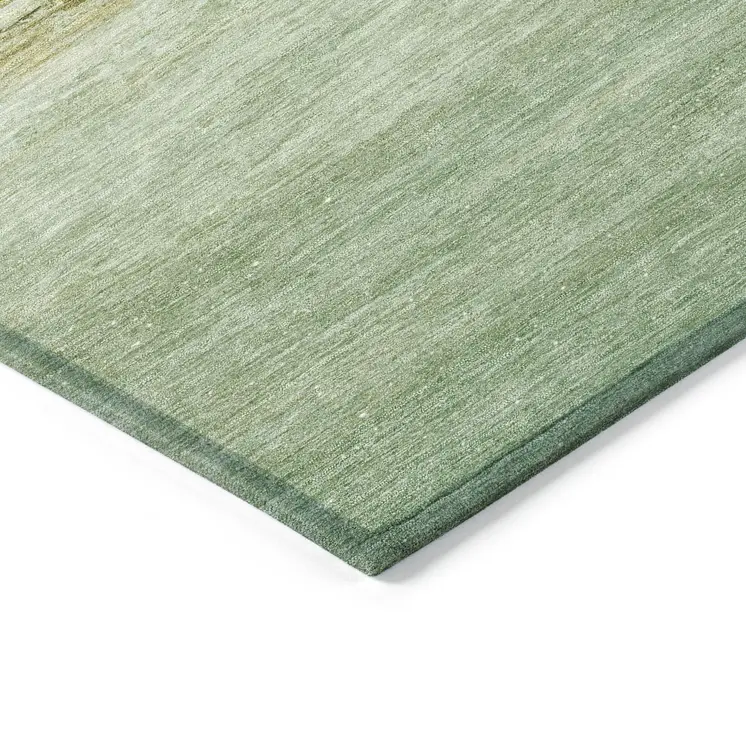 5' X 8' Green And Gold Nautical Washable Indoor Outdoor Area Rug
