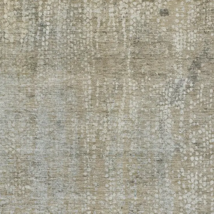 3' X 5' Beige And Ivory Abstract Washable Indoor Outdoor Area Rug