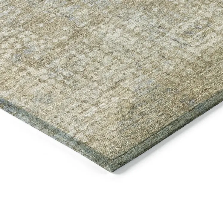 5' X 8' Beige And Ivory Abstract Washable Indoor Outdoor Area Rug