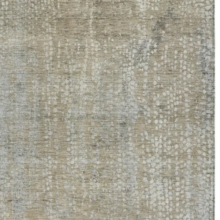 8' X 10' Beige And Ivory Abstract Washable Indoor Outdoor Area Rug