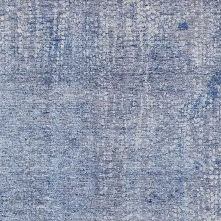 8' X 10' Blue And Ivory Abstract Washable Indoor Outdoor Area Rug