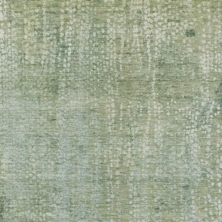 9' X 12' Green And Ivory Abstract Washable Indoor Outdoor Area Rug